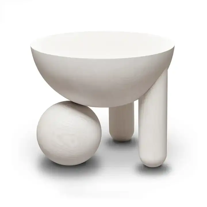 Kreatif, desain modern dan minimalis, set meja samping kopi kaleidoskop sirkus hitam dan putih