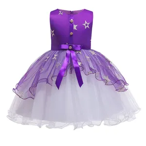 Children Princess girl party dresses Cosplay Kids Ball Gown for 6 years old Halloween Costumes tulle girl dress with Witch Hat