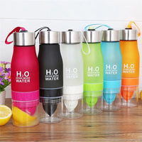Contoh gratis Lemon infus 650ml botol air olahraga warna-warni minum langsung H2O untuk berkemah