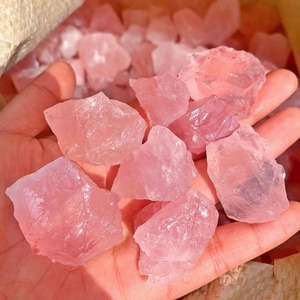 Rose Quartz <b>Raw</b> Rough Stone <b>Crystal</b> Decorations for Home Electroplating Healing Gemstone Natural Stone Rose Quartz <b>Raw</b> - Product Image 1