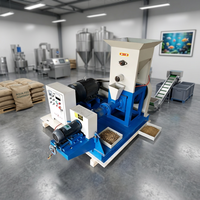 Nouvelle machine de fabrication d'aliments flottants pour poissons et chiens à haute efficacité avec moteur en cuivre pur, capacité de 50 kg/h
