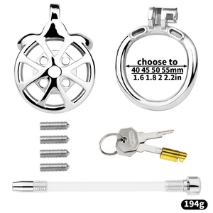Jaula de Castidad Metálica con Catéter, Dispositivo de Castidad de Acero Inoxidable con Llave, Juguetes Sexuales BDSM, Artículos para Coqueteo en Pareja - Product Image 3