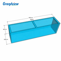 Aquarium rectangulaire en acrylique sur mesure, décoration murale pour restaurant, fabricant d'aquariums en acrylique