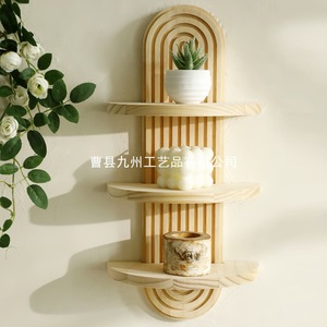 Oval Spiral Multi Layer Solid Wood <b>Wall</b> Shelf With <b>Display</b> Function For Home Decoration - Product Image 4