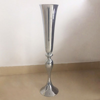 Vase en métal argenté et doré de style trompette, taille européenne, pour décoration d'événements, centre de table de mariage, art en fer pour activités