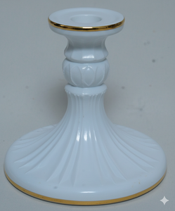 Candelabro de Vidrio Estilo Vintage con Diseño de Espina de Pescado, Blanco y Dorado, Decorativo, para Velas Cónicas, Centro de Mesa para Bodas y Decoración del Hogar - Product Image 6