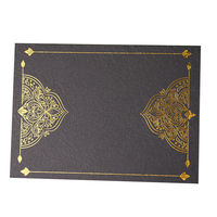 Tarjeta de Visita Personalizada con Relieve, Impresión de Tarjetas de Identificación VIP Negras de Lujo con Logotipo Estampado en Dorado