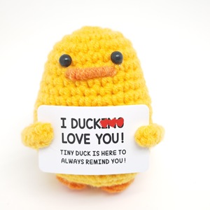 Tích cực Vịt Dễ Thương Crochet vịt với cảm hứng thẻ Túi ôm Vịt tích cực dệt kim búp bê - Product Image 4