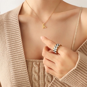 Simple H Alphabet Letter Necklaces Gold Stainless Steel Fashion Blank Pendant Plated Women Letter Jewelry Long <b>Chain</b> Necklace - Product Image 5