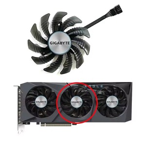 Nuevo ventilador de refrigeración 75MM 4PIN PLD08010S12HH T128010SU para tarjeta gráfica Gigabyte GeForce RTX <span class=keywords><strong>3070</strong></span> <span class=keywords><strong>Ti</strong></span> <span class=keywords><strong>EAGLE</strong></span> OC 8G Falcon - Product Image 5