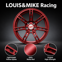 Jante en alliage d'aluminium forgé 12 rayons à déport profond rouge métallisé 22x9.5 5x114.3 Rétrofit/Amélioration Vente directe usine