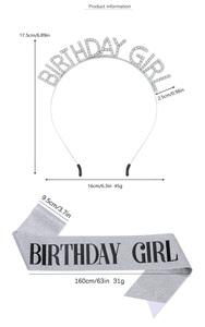 Kit Fascia Glitterata Corona Tiara con Strass, Accessori Principessa per <span class=keywords><strong>Compleanno</strong></span>, Halloween e Celebrazioni Natalizie per Donne - Product Image 4