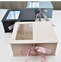 Caja de flores de lujo de nuevo diseño para ramos Caja de embalaje de regalo rígida magnética de cartón Premium con ventana reciclable