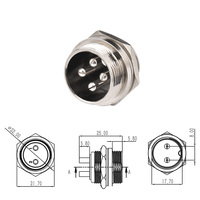 Conector de Aviación GX20 de 2-15 Núcleos M19, Conector de Pared de Doble Brida, Enchufe y Tomacorriente para la Industria Solar/Fotovoltaica