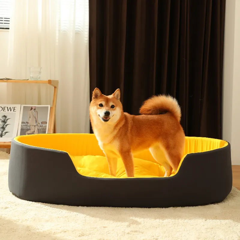 Su geçirmez üç boyutlu pet yatak çıkarılabilir kapak köpek kanepesi özel toptan köpek yatakları