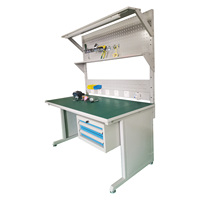 Nouvel établi de réparation d'ordinateur antistatique avec tiroir à double couche et tableau de suspension Ligne de montage ESD Établi portable