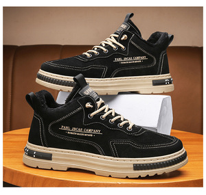 Zapatillas de Trabajo de Caña Alta para <span class=keywords><strong>Hombre</strong></span>, Color Negro y <span class=keywords><strong>Beige</strong></span>, OEM ODM, Logotipo/Color/Material Personalizados, con Cordones, Forro de Piel, Estilo Casual, Venta al Por Mayor - Product Image 6