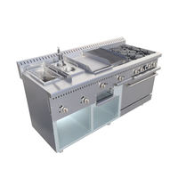 Best-seller Équipement de cuisine commerciale Cuisinière à gaz avec four Combo Brûleur à gaz Cuisinière Four pour usage intensif