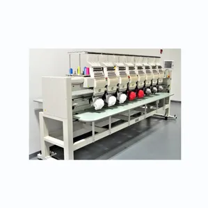 15 Needles 8 Head Embroidery Machine 400mm*600mm Embroidery Area Dahao 58 Flat Embroidery 9 Languages Automatic Green Japan