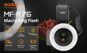 Godox MF-R76C MF-R76N MF-R76S TTL HSS 2.4G Macro Vòng <span class=keywords><strong>flash</strong></span> 3000mAh Li-ion ánh sáng cho <span class=keywords><strong>Canon</strong></span> Nikon Sony Máy ảnh chụp cận cảnh - Product Image 2