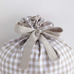 Sacs de Noël en toile à carreaux et à pois, grande capacité, personnalisables, avec cordon de serrage, sacs cadeaux de Noël pour enfants, vente en gros - Product Image 3