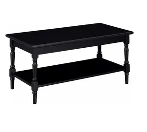 44 "W siyah döndü ahşap bacak depolama sehpa Retro tarzı basit ve doğal mükemmel mobilya küçük kahve masaları