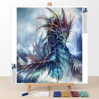 Peinture Diamant 5D Personnalisée, Kit Complet, Dragon Glacé Fantastique, Tempête Océanique, Kit d'Art DIY, Décoration Murale pour Adultes