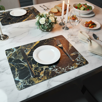 Magnifiques sets de table personnalisés résistants à la chaleur pour restaurant, décoration de table de salle à manger, plateau en MDF de luxe