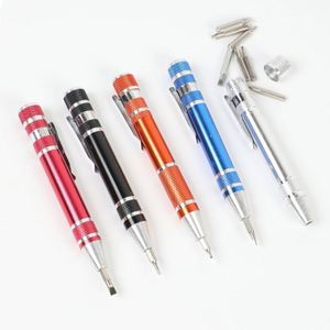 Stylo tournevis de précision magnétique pour techniciens, 8 en 1, en alliage d'aluminium, mini tournevis mécanique, multi-outils - Product Image 1