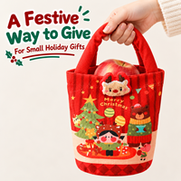 Sacs cadeaux de Noël avec poignées pour pommes, bonbons et petits cadeaux, sacs de fête festifs avec rennes, Père Noël et sapin