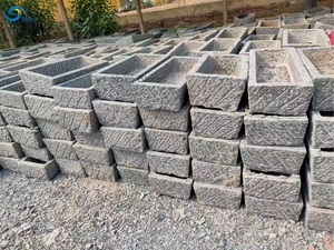 Bacs en <span class=keywords><strong>pierre</strong></span> de granit bleu faits à la main, style antique, populaires, avec trous pour pot de fleurs, bassin à poissons, aménagement paysager de jardin - Product Image 2