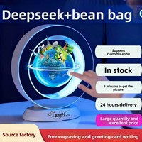 Globe de Lévitation Magnétique DeepSeek avec Lumière Interactive AR Colorée - Ornement Parlant Intelligent Tmall Wizard