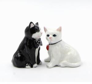 Céramique Porcelaine fine Be my Valentine <span class=keywords><strong>Chat</strong></span> blanc et noir Salière et poivrière - Product Image 2