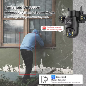 Eseecloud 2.4G 5G Wifi 3 ống kính 15MP 4G Thẻ Sim năng lượng mặt trời PTZ máy ảnh ngoài trời mạng không dây Bullet giám sát CCTV Camera An Ninh - Product Image 3