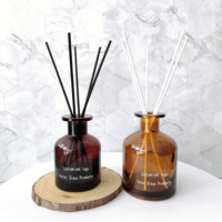 Bouteille en verre diffuseur de luxe personnalisée Bouteille ronde d'aromathérapie parfum de maison