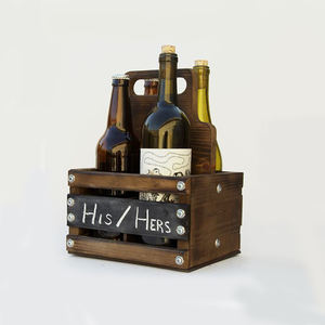 7 şişe Vintage ekran gitar şekli rustik ahşap sandık taşıyıcı - Product Image 5