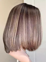 Perruque Lace Front Wig naturelle russe 13x6, Bob Style, cheveux humains de qualité supérieure, naissance des cheveux pré-froncée, couleur naturelle, pour femmes