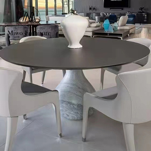 Mobili di fascia alta italiano in <span class=keywords><strong>marmo</strong></span> naturale tavola rotonda moderna semplice casa villa ristorante acqua goccia <span class=keywords><strong>tavolo</strong></span> da pranzo <span class=keywords><strong>nero</strong></span> - Product Image 3