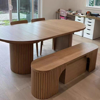 Table à manger moderne multifonctionnelle rétractable en bois pour restaurant et cuisine