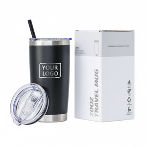 Vaso Térmico Personalizado con Logotipo, 20 oz, Doble Pared, Acero Inoxidable, Ecológico, de Lujo, Aislado al Vacío, con Recubrimiento en Polvo, para Café y Viajes - Product Image 1