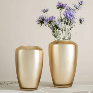 Vaso diamante estrela dourado luxuoso, vaso de flores de vidro dourado decoração para vaso nórdico