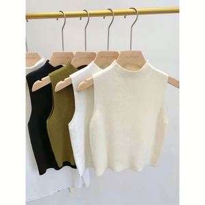 Winter Bulk Stock <b>Womens</b> <b>Sweater</b> Short <b>Vest</b> High Quality Casual Sleeveless V-Neck Pullover Tank Top <b>Womens</b> <b>Sweater</b> <b>Vest</b> - Product Image 3