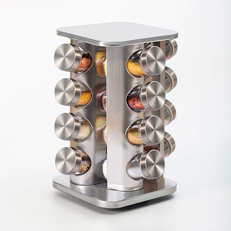 square rack with 16pcs jars