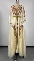 Robe de fête musulmane pour femmes, ensemble deux pièces, broderie diamant, abaya de luxe, caftan, robe élégante avec ceinture, abaya
