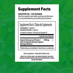 Fabricant d'équipement d'origine Capsules végétaliennes biologiques de moringa Supplément pour métabolisme énergétique et soutien immunitaire pour adultes - Product Image 3