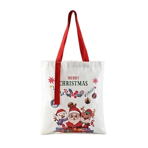 Sacs fourre-tout en toile de coton personnalisés, sacs à main pour femmes, sacs à main pour cadeaux, Père Noël, bonhomme de neige, sacs à main pour femmes - Product Image 1