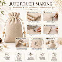 Sac en lin personnalisé écologique avec cordon de serrage, pochette en jute pour cadeaux de mariage, bijoux, emballage cadeau