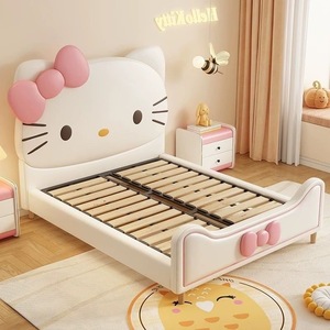 Nội thất phòng ngủ hiện đại cao cấp, giường bọc nệm mềm, giường cỡ King, giường đôi trẻ em, khung giường hình thú hoạt hình, thiết kế <span class=keywords><strong>Hello</strong></span> <span class=keywords><strong>Kitty</strong></span> - Product Image 4