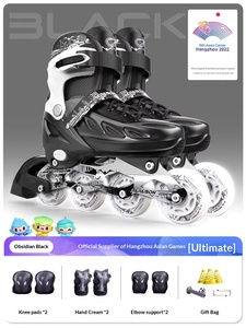 Patins à roulettes en ligne réglables à <span class=keywords><strong>quatre</strong></span> roues avec lumières, chaussures de patinage à roulettes bon marché pour garçons, filles et enfants - Product Image 3