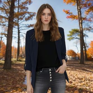 Custom <strong>Oversized</strong> Fashion Red Formal Lady Long Sleeve Wholesale Casual Plus Size <strong>Robe</strong> <strong>Blazers</strong> Femme and Coat for Women - Product Image 3